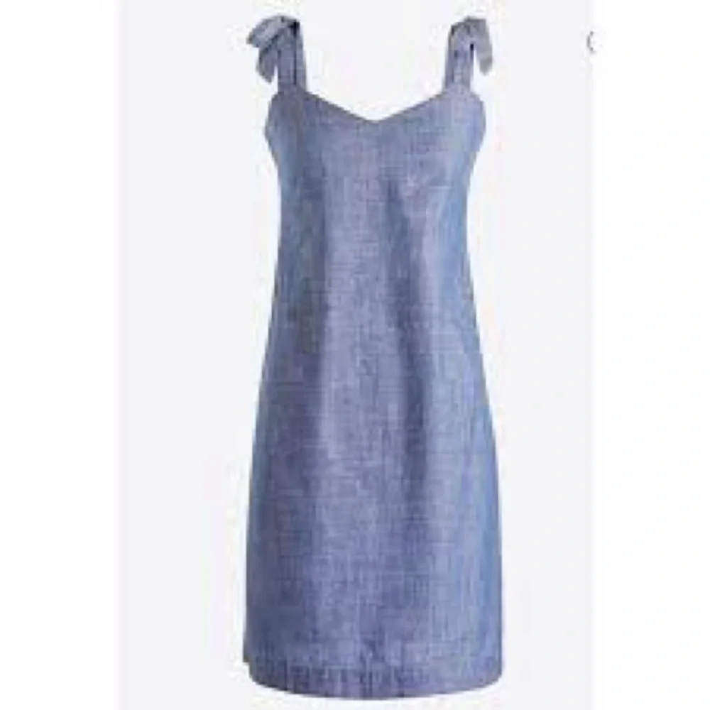 J. Crew Shoulder Tie Denim Blue Chambray Dress Large